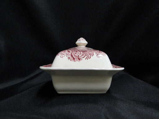 Mason's Vista Pink, Transferware: Butter Dish w/ Lid & Finial, As Is