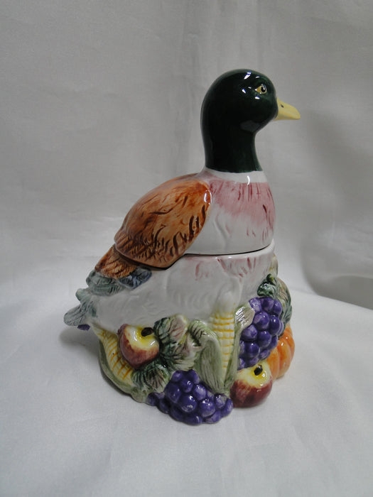Fitz & Floyd Omnibus Harvest: Mallard Duck Shaped Sugar Bowl, 6", As Is