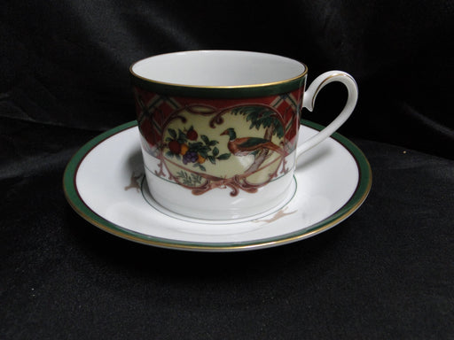 Noritake Royal Hunt, 3930, Plaid, Fruit, Animals: Cup & Saucer Set (s), 2 1/2"