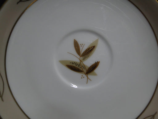 Noritake Fontana, 5580, Taupe Band, Gold Leaves: 6" Saucer Only, No Cup