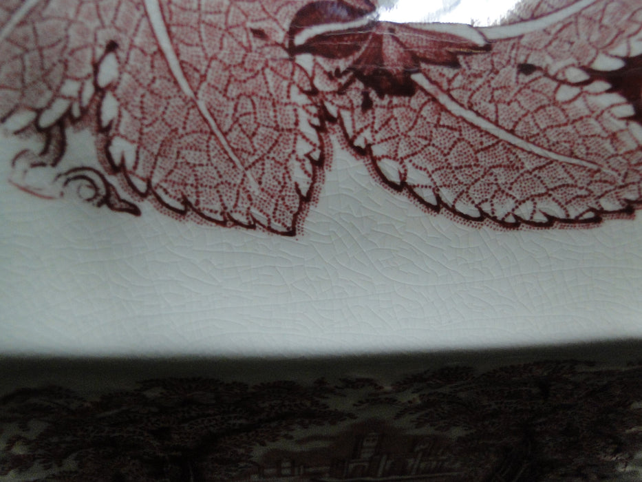 Mason's Vista Pink, Transferware: Rectangular Double Serving Bowls 11 1/4", Craz