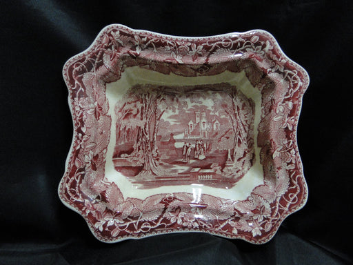 Mason's Vista Pink, Transferware: Rectangular Double Serving Bowls 11 1/4", Craz