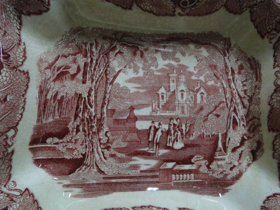 Mason's Vista Pink, Transferware: Rectangular Double Serving Bowls 11 1/4", Craz