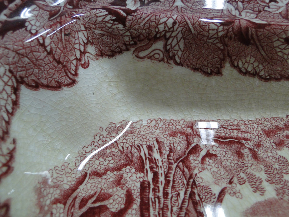 Mason's Vista Pink, Transferware: Rectangular Double Serving Bowls 11 1/4", Craz