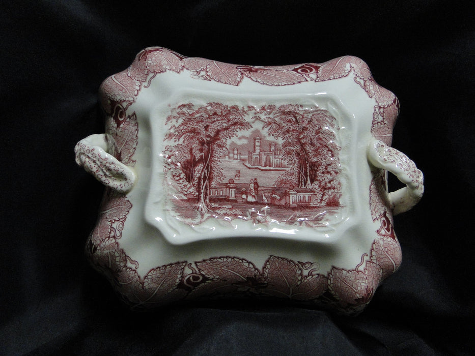 Mason's Vista Pink, Transferware: Rectangular Double Serving Bowls 11 1/4", Craz