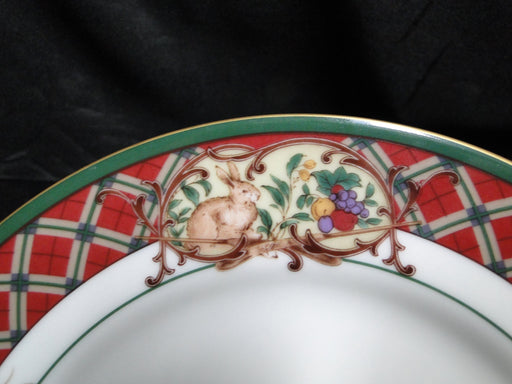 Noritake Royal Hunt, 3930, Plaid, Fruit, Animals: Salad Plate (s), 8 1/4"