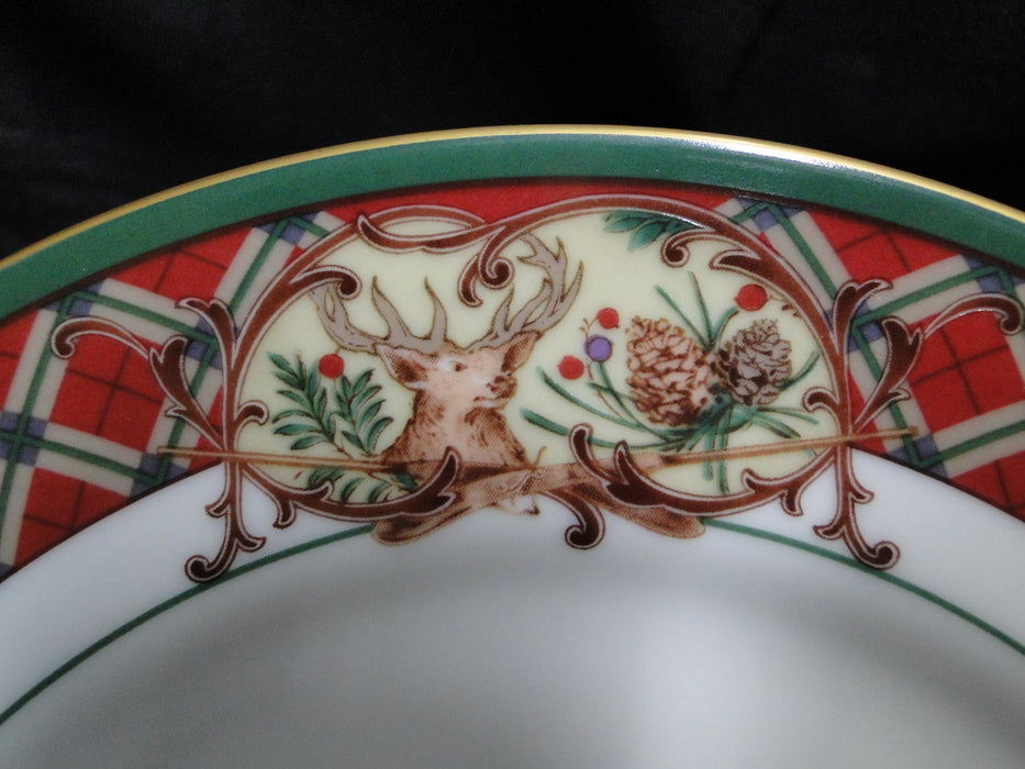 Noritake Royal Hunt, 3930, Plaid, Fruit, Animals: Salad Plate (s), 8 1/4"