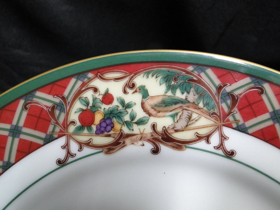 Noritake Royal Hunt, 3930, Plaid, Fruit, Animals: Salad Plate (s), 8 1/4"