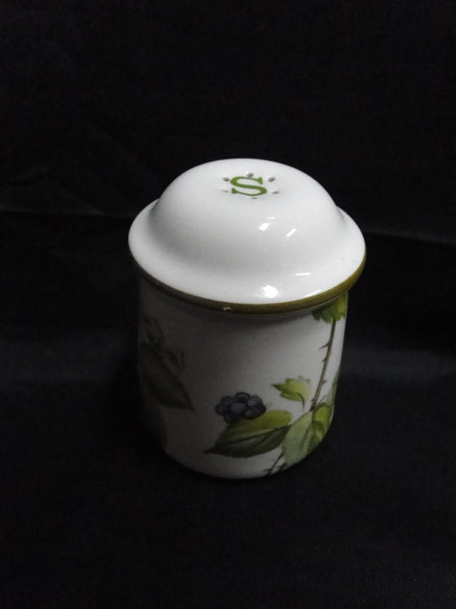 Villeroy & Boch Forsa, Berries & Leaves: Salt Shaker, 6 Holes, 3" Tall, "S"