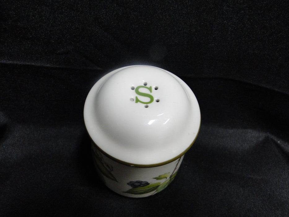 Villeroy & Boch Forsa, Berries & Leaves: Salt Shaker, 6 Holes, 3" Tall, "S"
