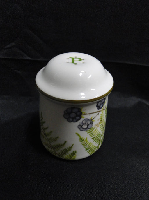 Villeroy & Boch Forsa, Berries & Leaves: Pepper Shaker, 6 Holes, 3" Tall, "P"