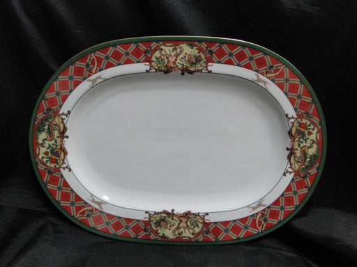 Noritake Royal Hunt, 3930, Plaid, Fruit, Animals: Oval Serving Platter, 15 7/8"