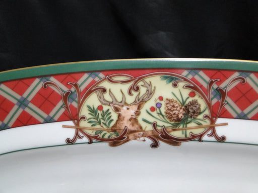 Noritake Royal Hunt, 3930, Plaid, Fruit, Animals: Oval Serving Platter, 15 7/8"