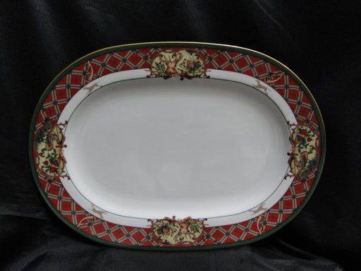 Noritake Royal Hunt, 3930, Plaid, Fruit, Animals: Oval Serving Platter, 13 3/4"