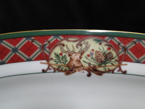 Noritake Royal Hunt, 3930, Plaid, Fruit, Animals: Oval Serving Platter, 13 3/4"