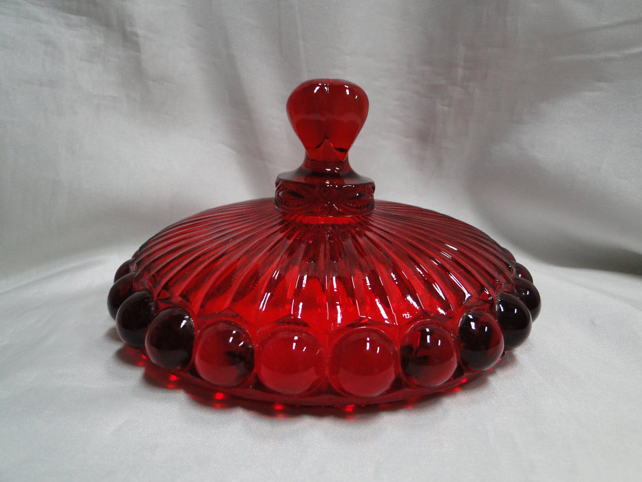 Mosser Eye Winker Red: Compote / Candy Jar w/ Lid, 10 1/2" Tall