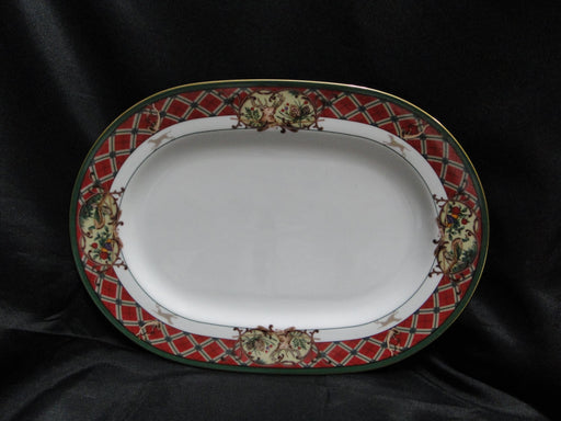 Noritake Royal Hunt, 3930, Plaid, Fruit, Animals: Oval Serving Platter, 12"