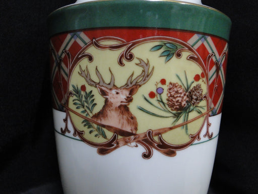 Noritake Royal Hunt, 3930, Plaid, Fruit, Animals: Flower Vase, 9" Tall