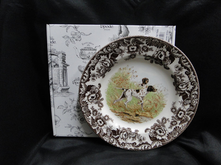 Spode Woodland Flat Coat Pointer Hunting Dog: NEW Dinner Plate, 10 1/2", Box
