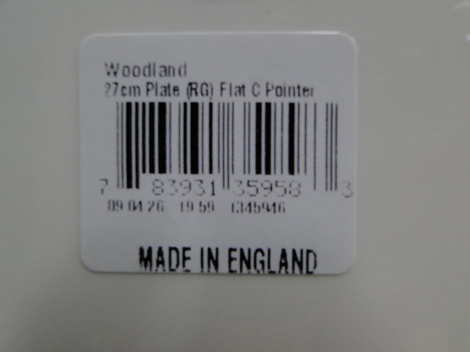 Spode Woodland Flat Coat Pointer Hunting Dog: NEW Dinner Plate, 10 1/2", Box