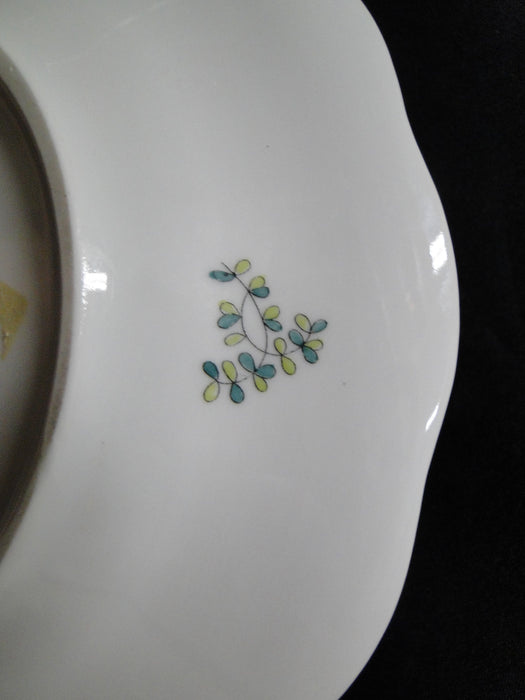 Herend Livia, Rust Florals, Green Stems: Crescent Side Salad Plate, 7 1/4" x 5"