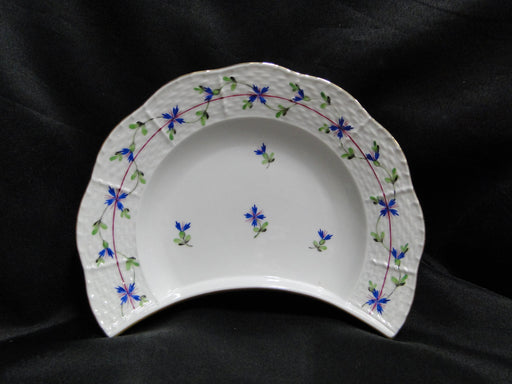 Herend Blue Garland, Florals: Crescent Side Salad Plate, 7 1/4" x 5"
