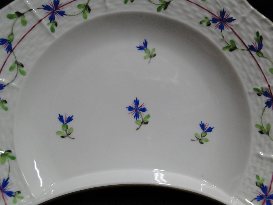 Herend Blue Garland, Florals: Crescent Side Salad Plate, 7 1/4" x 5"