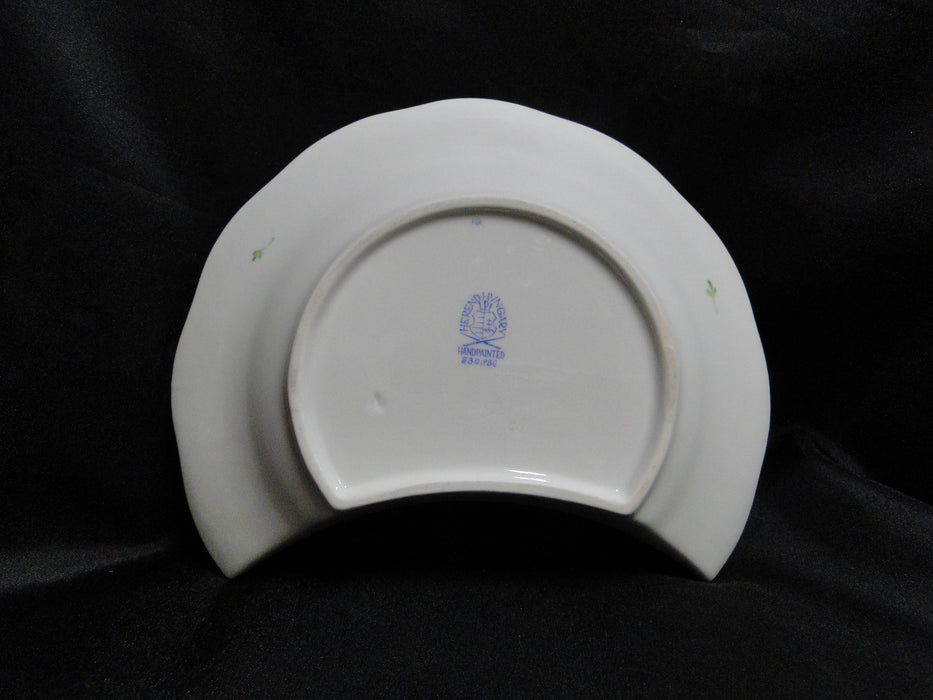 Herend Blue Garland, Florals: Crescent Side Salad Plate, 7 1/4" x 5"