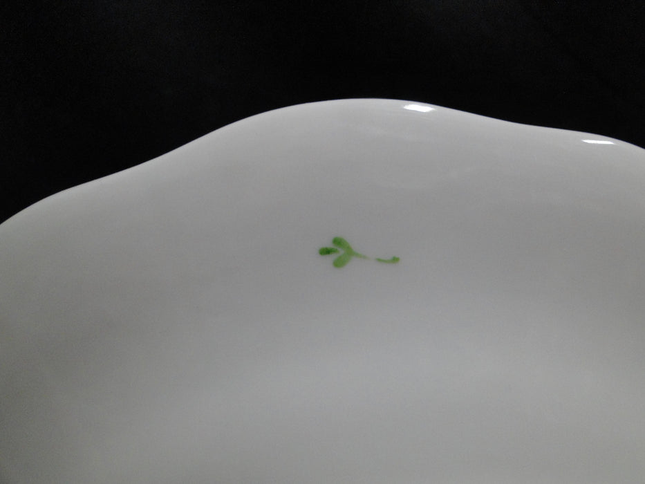 Herend Blue Garland, Florals: Crescent Side Salad Plate, 7 1/4" x 5"