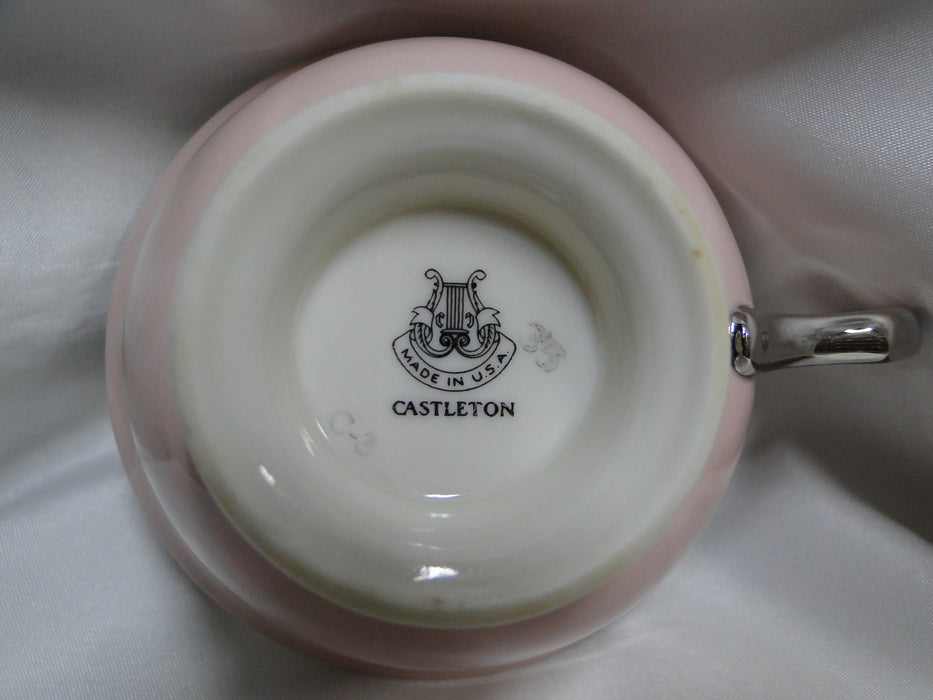 Castleton Fontaine, Pink, Flowers, Platinum Trim: Cup & Saucer Set (s), 2 1/4"