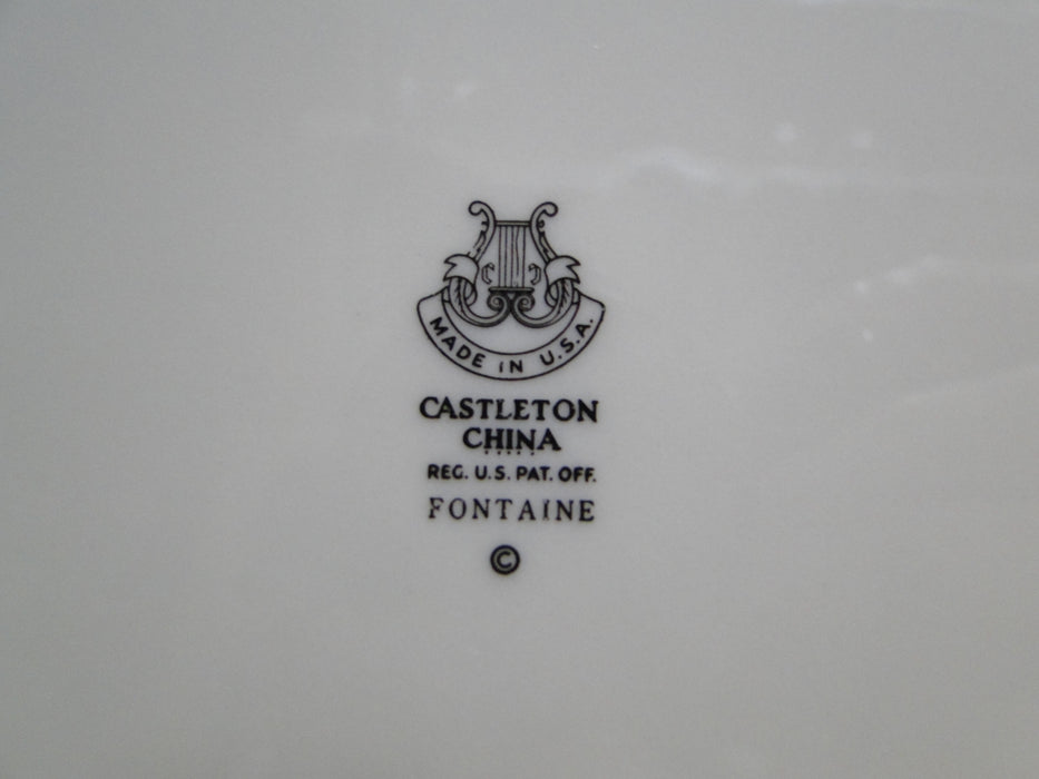 Castleton Fontaine, Pink, Flowers, Platinum Trim: Dinner Plate (s), 10 3/4"