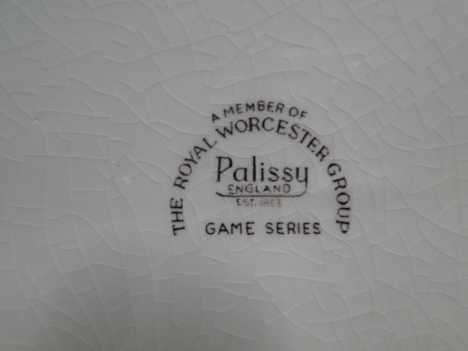 Palissy Game Series, Brown Florals, England: Pheasant Oval Platter, 16", Crazing