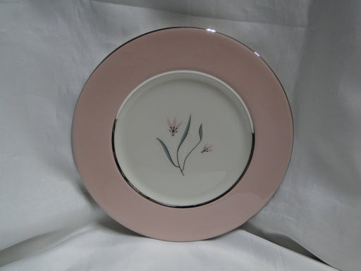 Castleton Fontaine, Pink, Flowers, Platinum Trim: Salad Plate, 8 3/8"