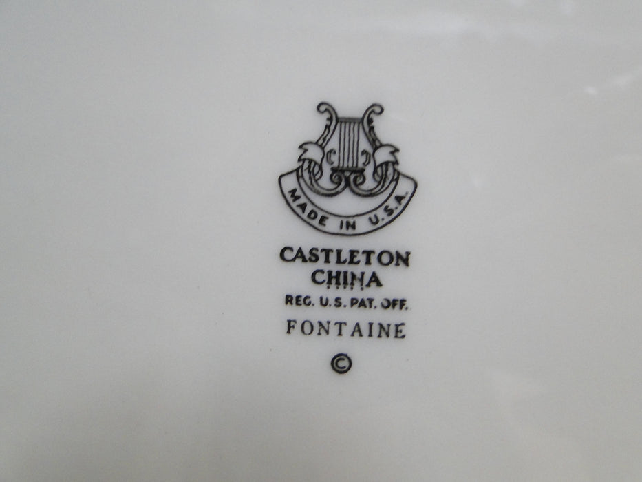 Castleton Fontaine, Pink, Flowers, Platinum Trim: Salad Plate, 8 3/8"