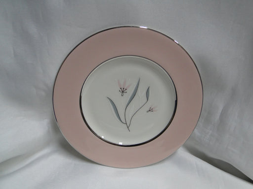 Castleton Fontaine, Pink, Flowers, Platinum Trim: Bread Plate, 6 1/4"