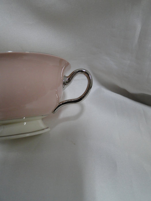 Castleton Shell Pink, Platinum Trim: Cup & Saucer Set (s), 2 1/4" Tall