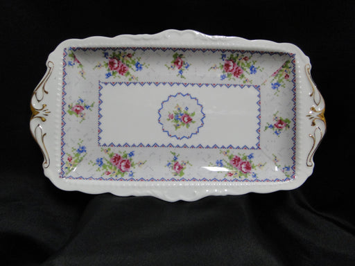 Royal Albert Petit Point, Floral Embroidery: Sandwich Tray, 11 5/8" x 6 3/4"