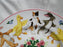 Tiffany Playground, Animals, Flowers, Pink Trim: Children's Plate, 7"