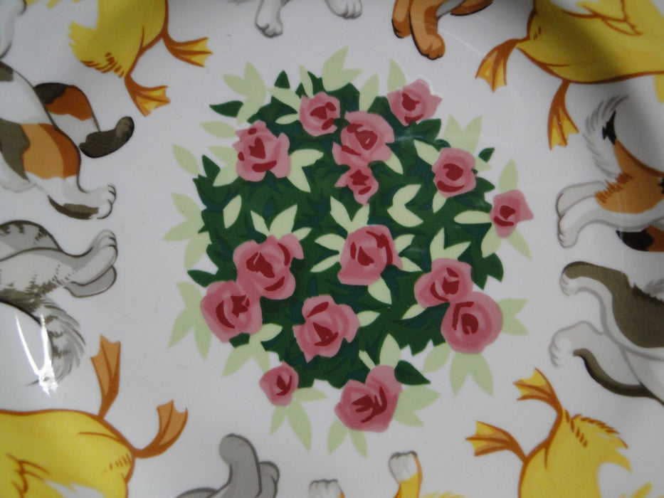 Tiffany Playground, Animals, Flowers, Pink Trim: Children's Plate, 7"