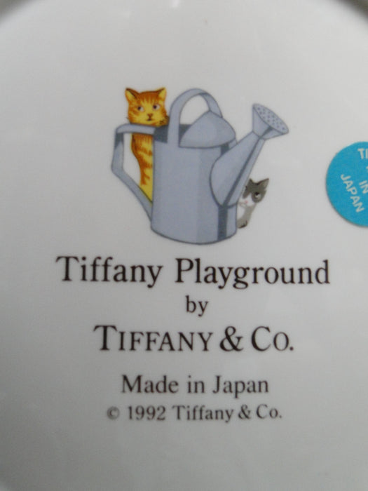 Tiffany Playground, Animals, Flowers, Pink Trim: Children's Plate, 7"