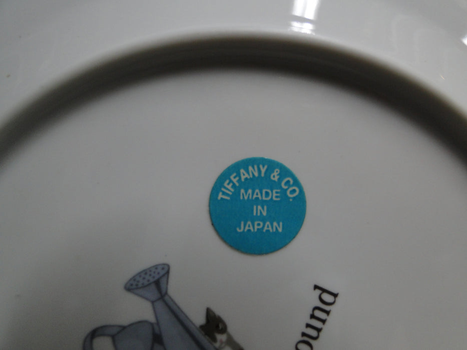 Tiffany Playground, Animals, Flowers, Pink Trim: Children's Plate, 7"
