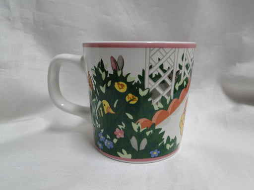 Tiffany Playground, Animals, Flowers, Pink Trim: Children's Mug / Cup, 3" Tall