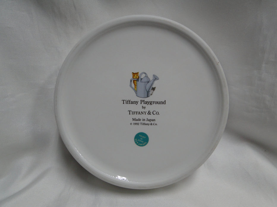 Tiffany Playground, Animals, Flowers, Pink Trim: Children's Bowl, 6 5/8" x 1.5"