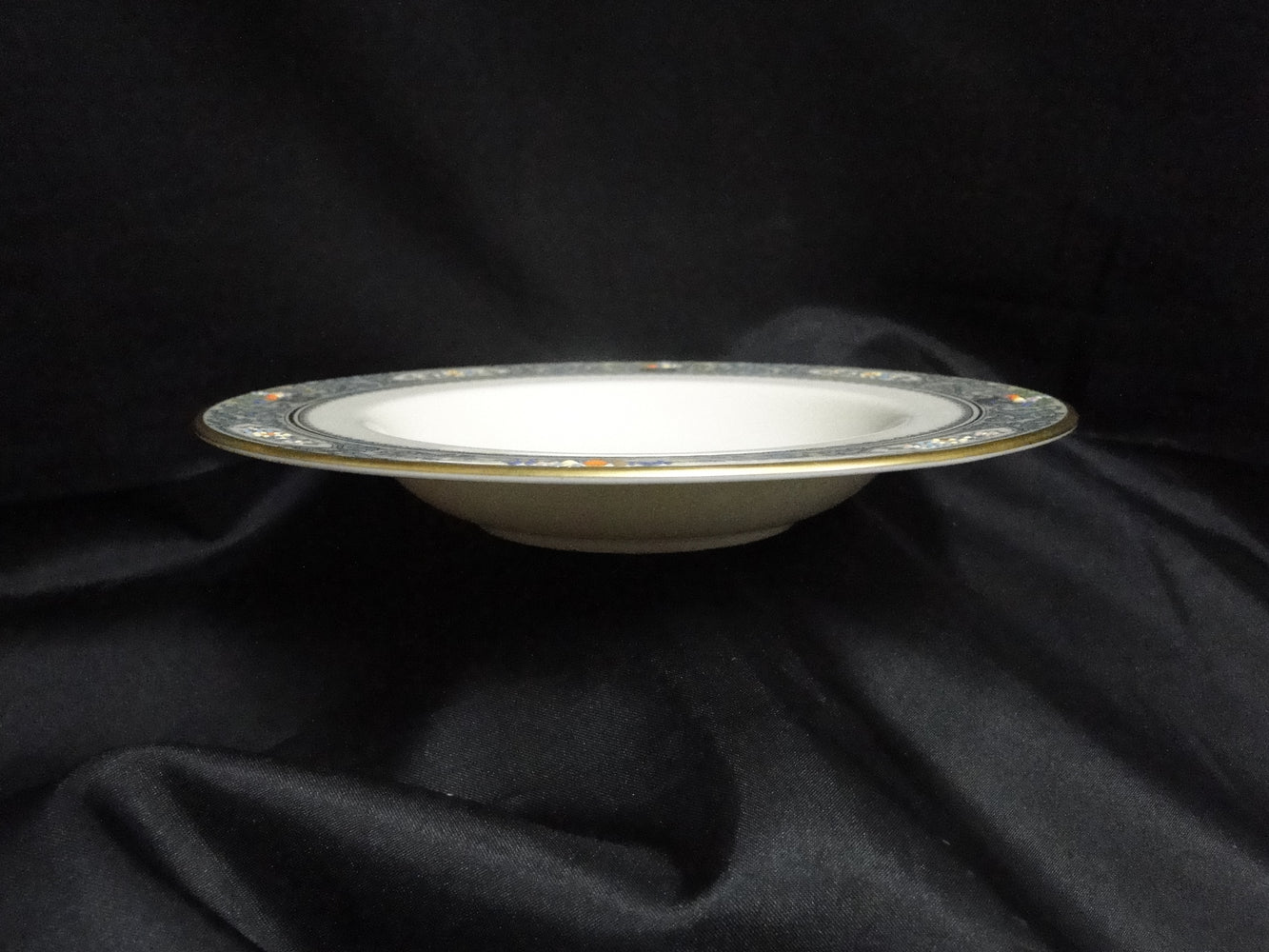 Lenox Autumn, Fruit, Blue Scrolls: Rim Soup Bowl, 8 3/8" x 1 3/8" Tall