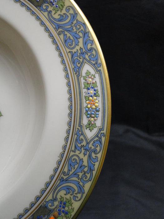 Lenox Autumn, Fruit, Blue Scrolls: Rim Soup Bowl, 8 3/8" x 1 3/8" Tall