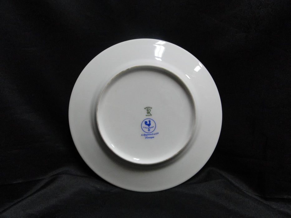 Raynaud Ceralene Morning Glory Sprays, Yellow Bands: Salad Plate (s), 7 5/8"