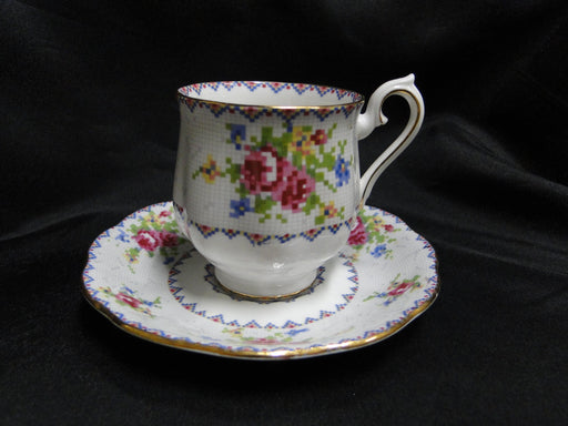 Royal Albert Petit Point, Floral Embroidery: Demi Cup & Saucer Set (s), 2 5/8"