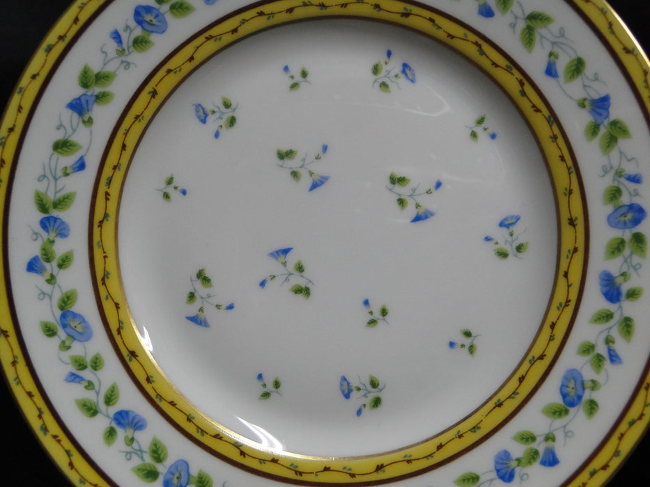 Raynaud Ceralene Morning Glory Sprays, Yellow Bands: Bread Plate (s), 6 1/2"
