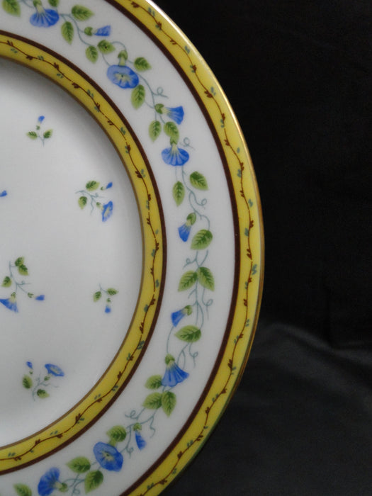 Raynaud Ceralene Morning Glory Sprays, Yellow Bands: Bread Plate (s), 6 1/2"