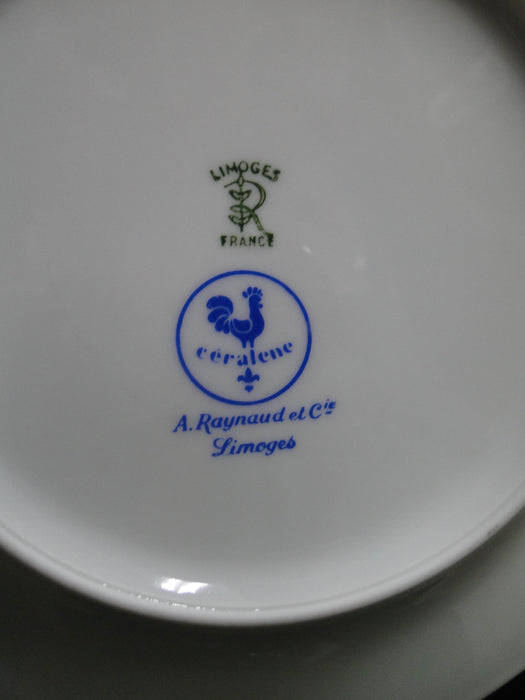 Raynaud Ceralene Morning Glory Sprays, Yellow Bands: Bread Plate (s), 6 1/2"